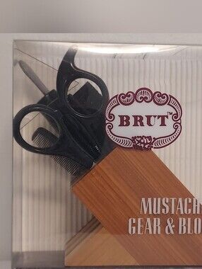 NOS Vintage Brut Mustache Gear & Block Father's Day Gift Sealed